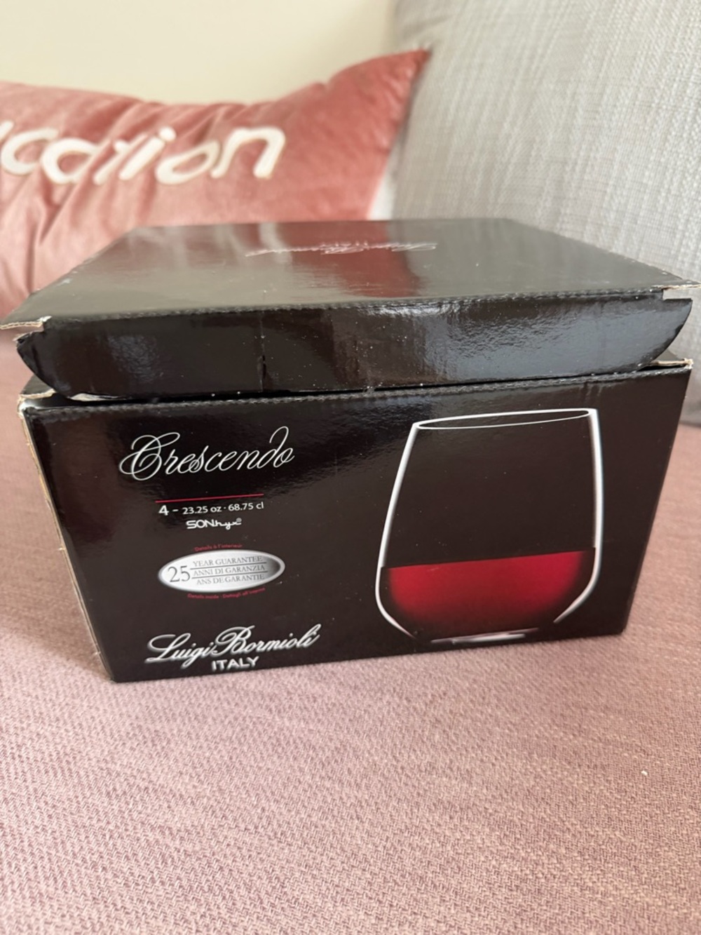 Luigi Bormioli Crescendo Red Stemless Wine Glasses - Set of 4